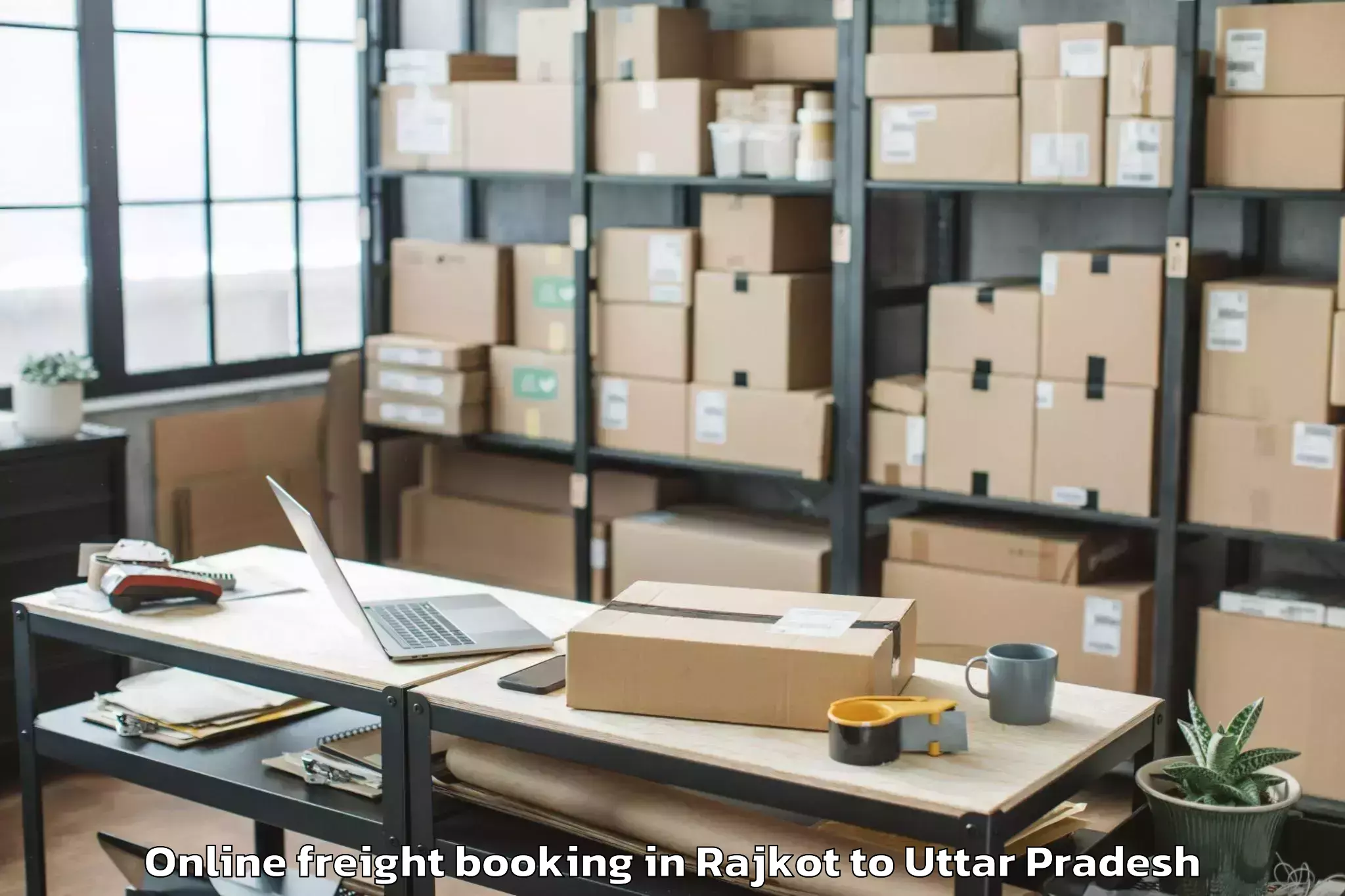 Professional Rajkot to Kaptanganj Online Freight Booking